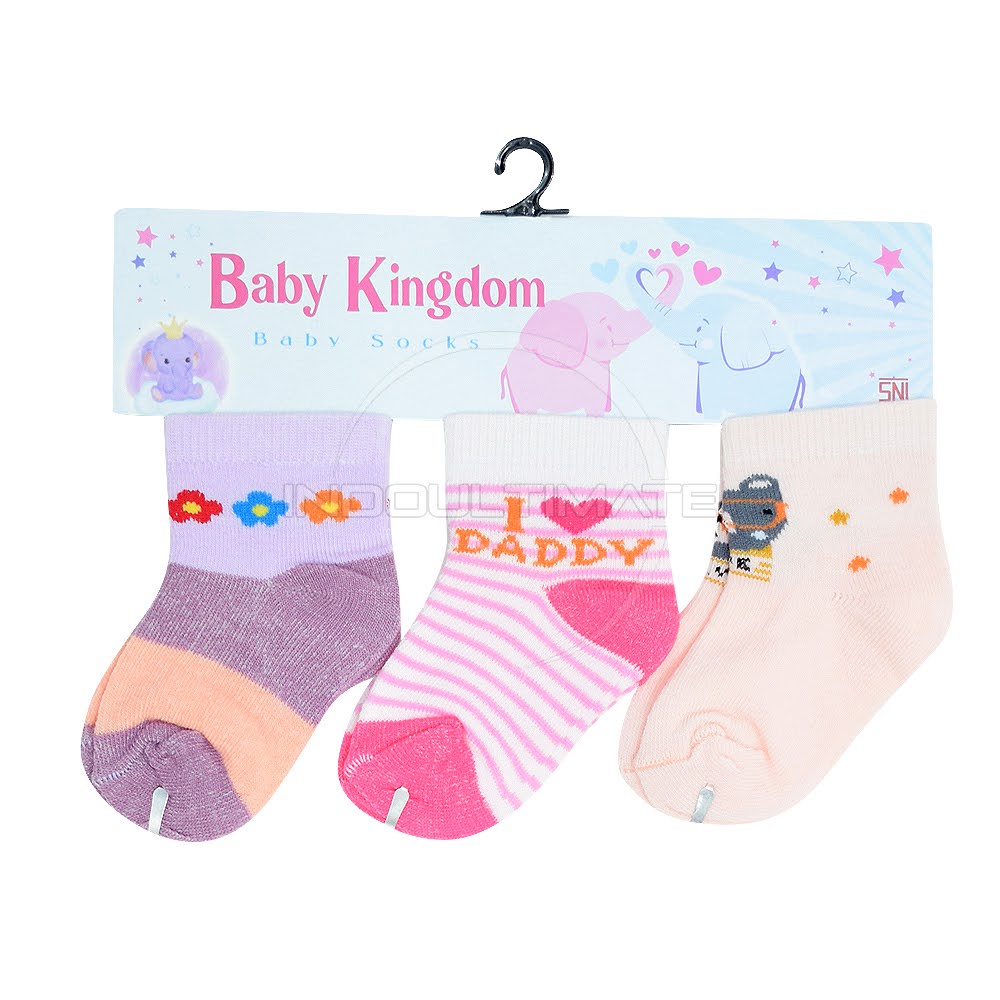 3in1 Kaos Kaki Bayi Baru Lahir (0-12 Bulan) Baby Kingdom SNI Newborn [PILIH MOTIF]  Baby Sock Kaos Sarung Tangan kaki Bayi Laki-laki KKA-503 KKA-513