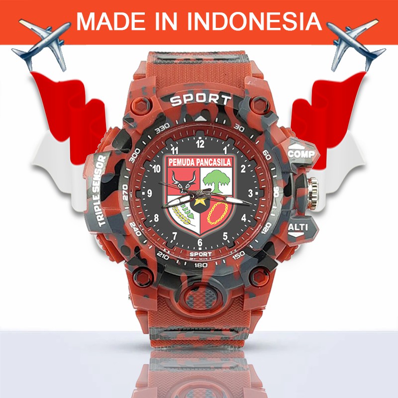 {Istimewa} Jam Tangan PP (Pemuda Pancasila) -Merah  Army Water Resistant