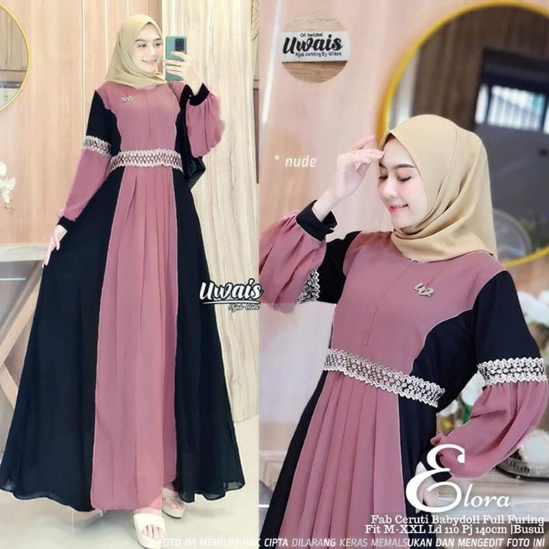 Elora maxy // gamis ceruty babydol premium