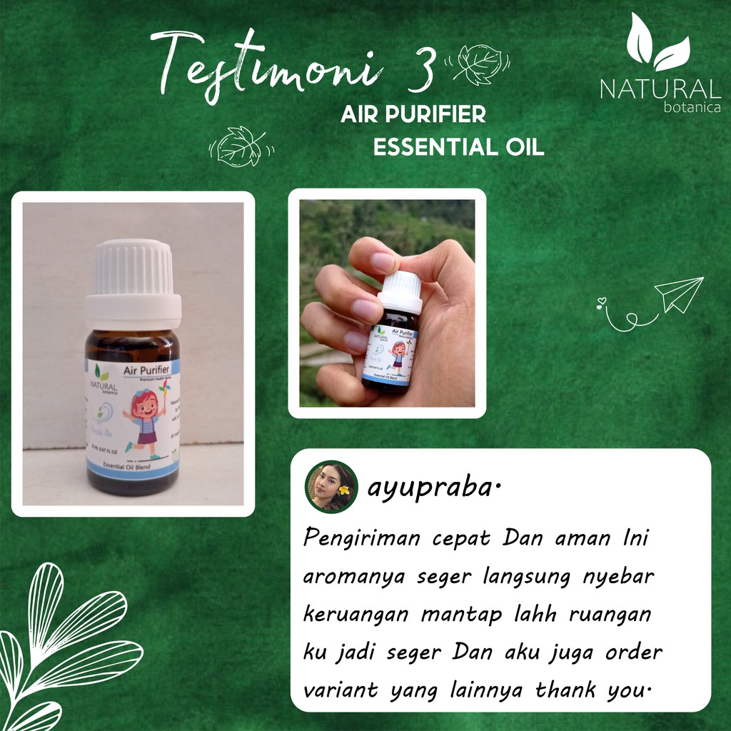 Natural Botanica Air Purifier Essential Oil Pure Minyak Esensial Atsiri Aroma Terapi Diffuser Humidi