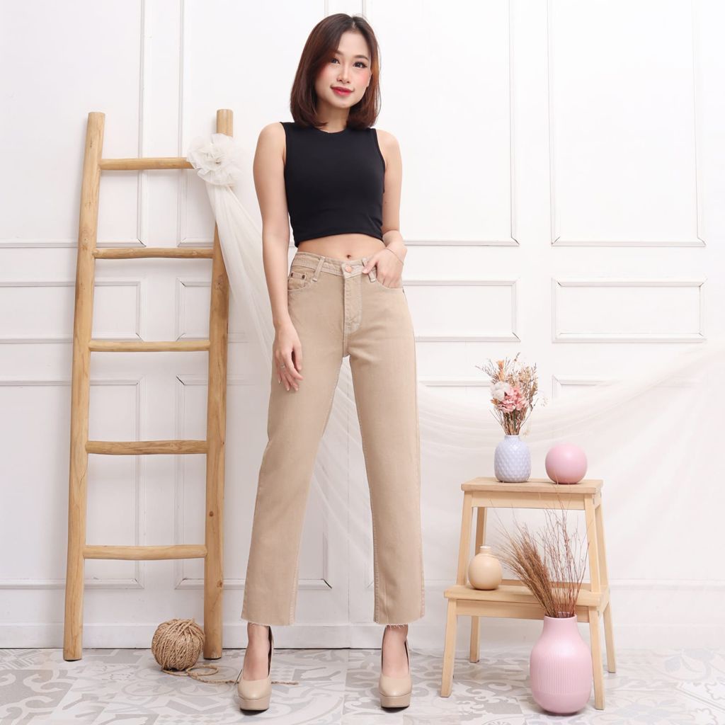 FWR - CELANA BOYFRIEND JEANS KHAKI // BROWN 6135