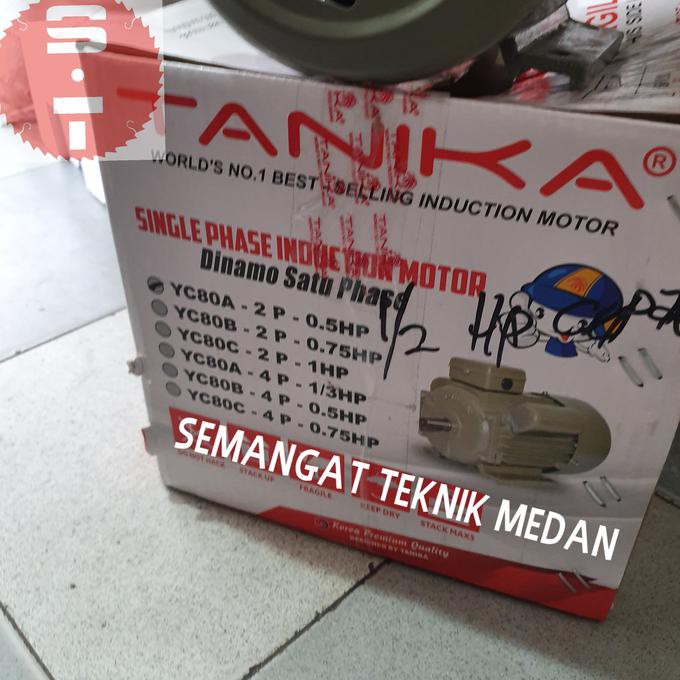 Baru Dinamo Elektromotor Listrik 0.5Hp Putaran Cepat 1 Phase Tembaga Tanika Smtt1 Ori