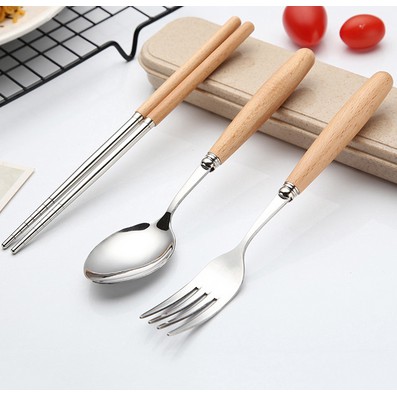 Stainless Steel Wood Handle Cutlery Set (4pcs)