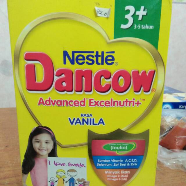 

Susu dancow 3+ madu, vanila dan coklat