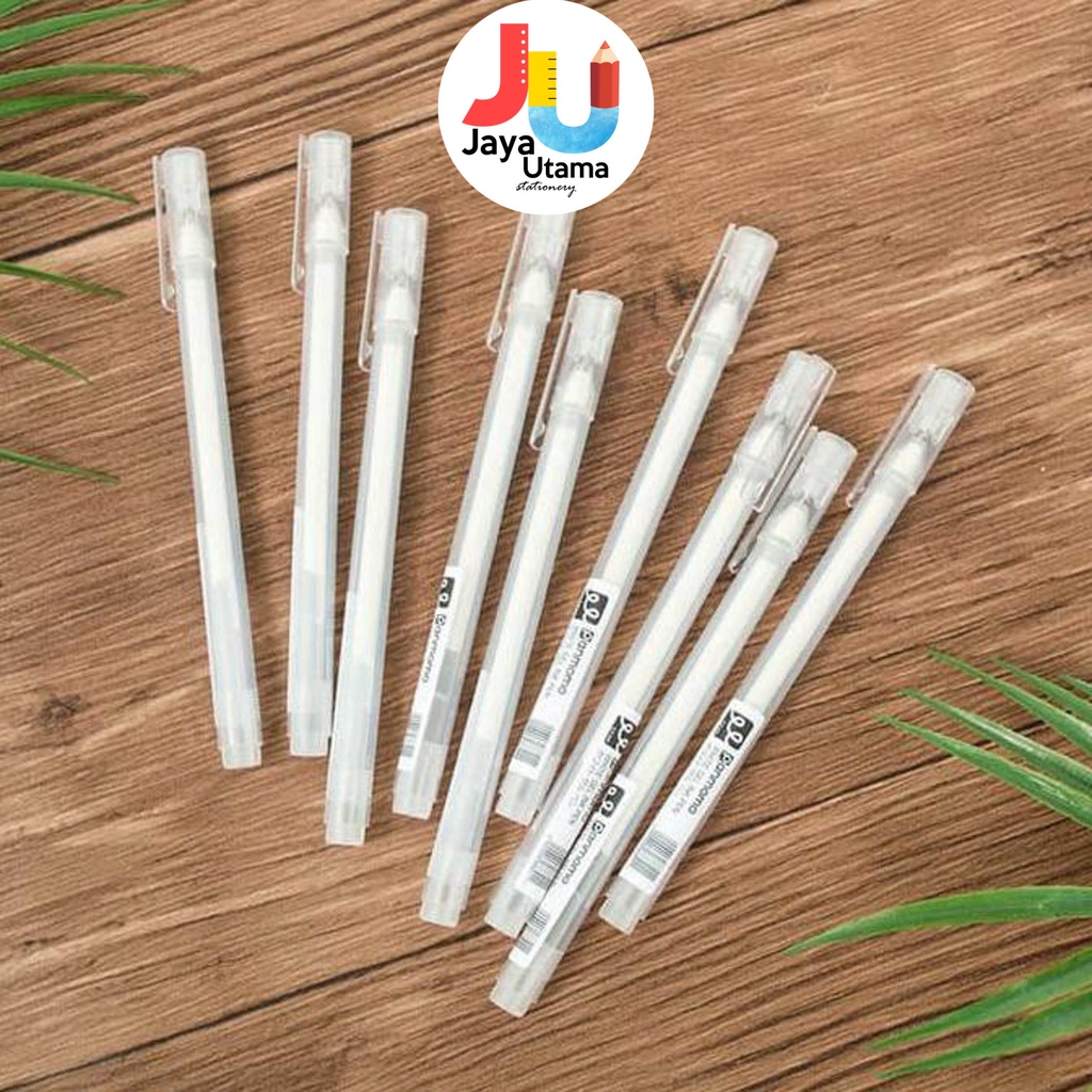 

Bolpen Putih Panmomo White Gel Ink Pen [Fancy]