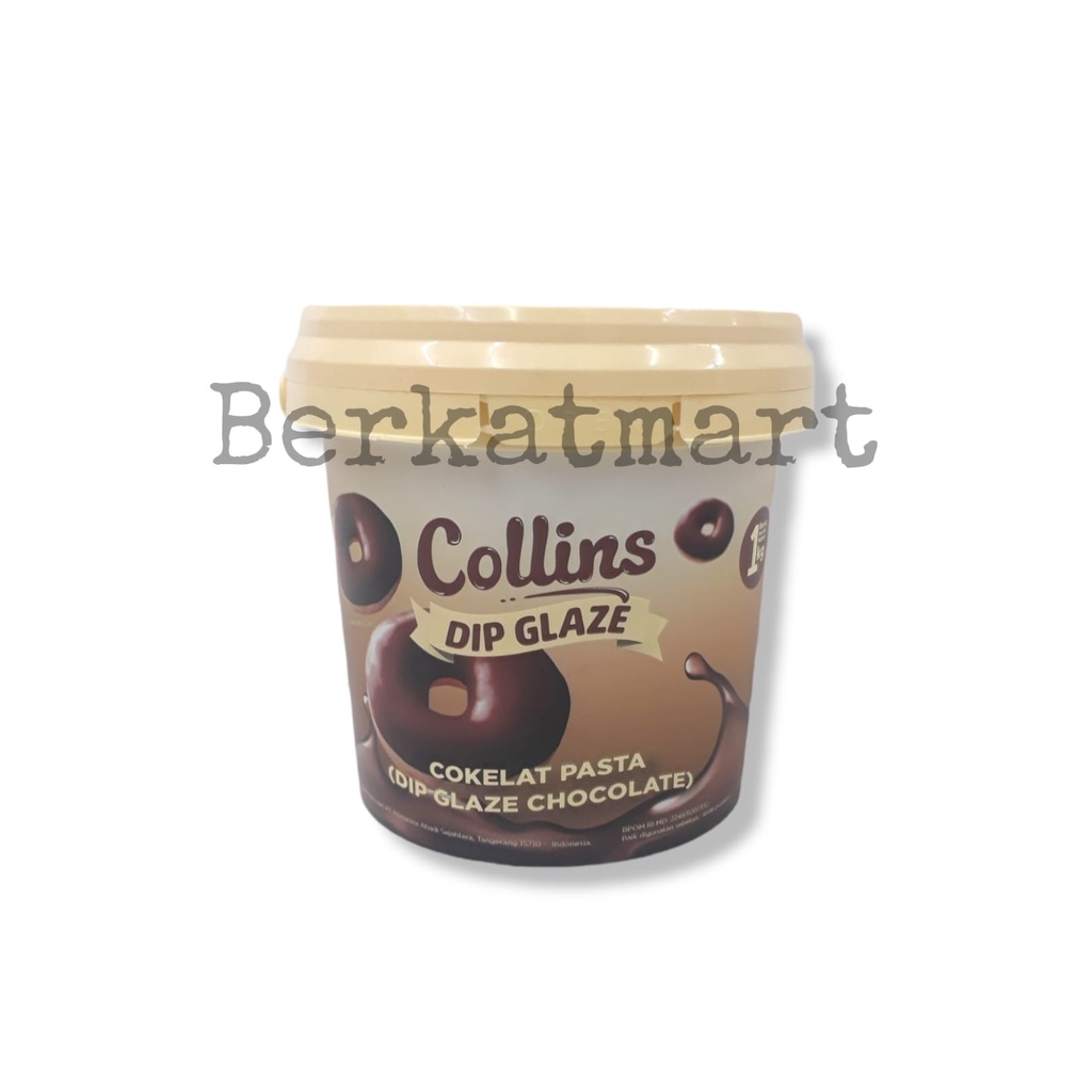 COLLINS COKLAT PASTA  Dip Glaze 1 Kg Coklat Cair Topping Donat Piscok Halal