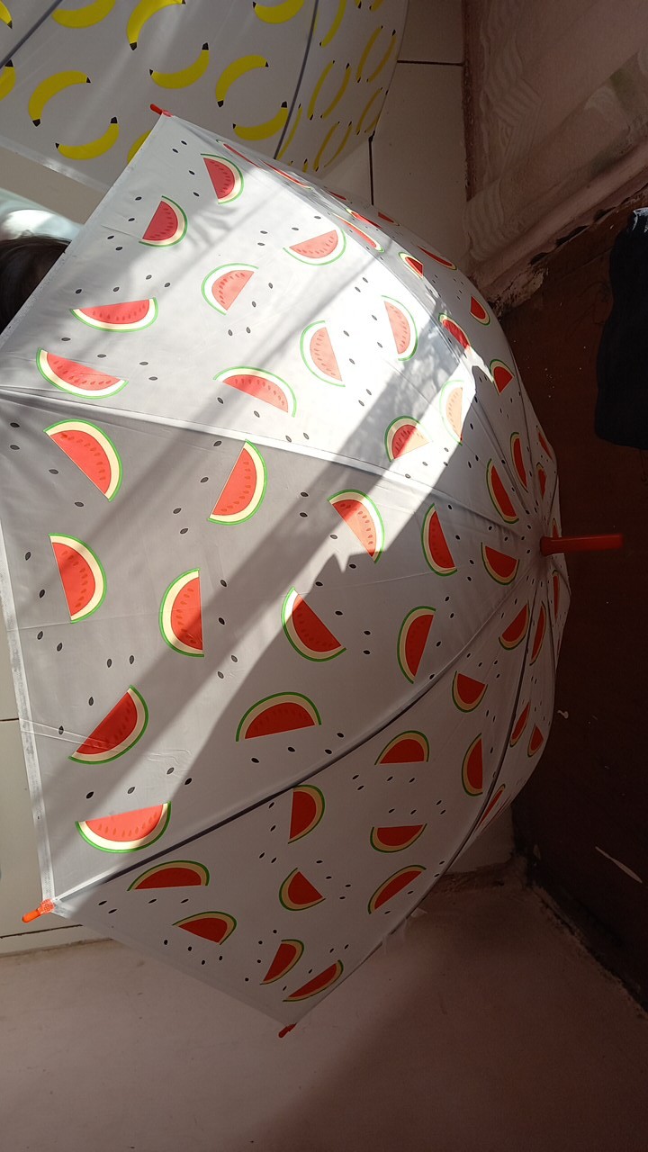 Rajakarta Payung Transparan Standar Tongkat Motif Mix Banyak Karakter Lucu