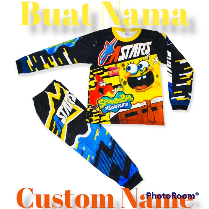 SETELAN BAJU ANAK SPONGEBOB #JERSEY MOTOR CROSS