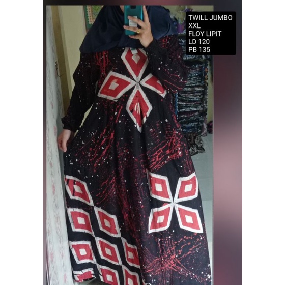 gamis Twill Ori size jumbo XXL ld 120