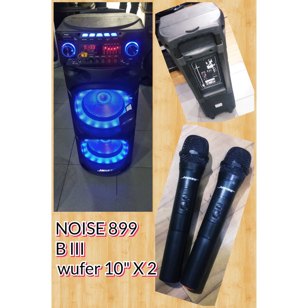 SPEAKER AKTIF PORTABLE 10 INCH DOUBLE WOOFER NOISE 899 BIII BLUETOOTH SPEAKER