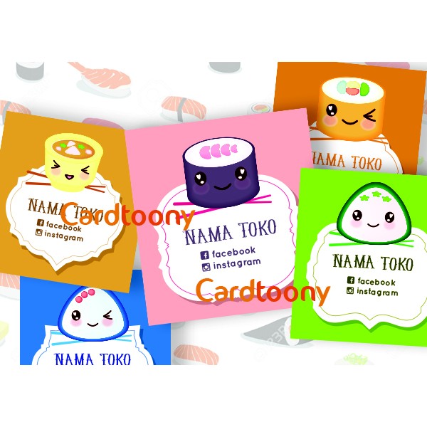 

Sticker / stiker label kemasan produk makanan sushi