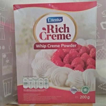 

Ellenka Whip Cream 200 gr Rich Creme/Topping Bubuk/Dessert/Cake/Minuman