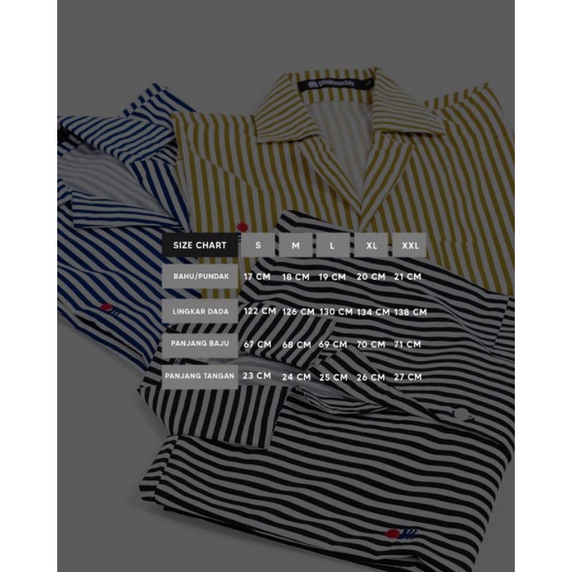 PLAIN STRIPE SHIRT - GOLD WHITE [KEMEJA SALUR]