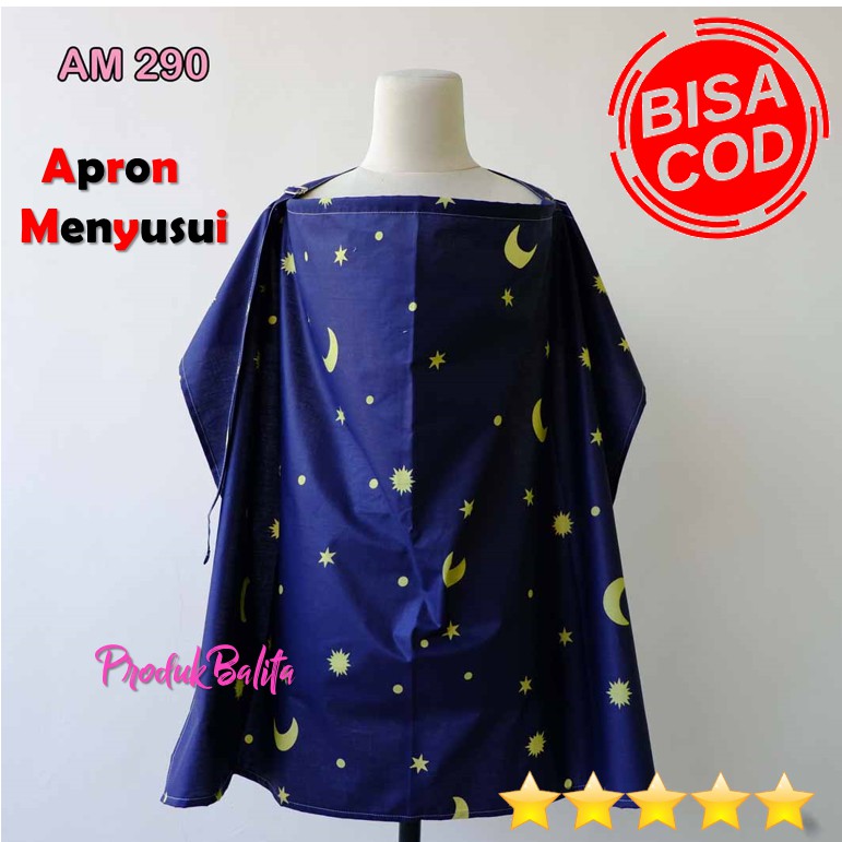 Celemek Apron Newborn Menyusui Perlengkapan Ibu &amp; Bayi Elhababy Starrynite Blue *AM290