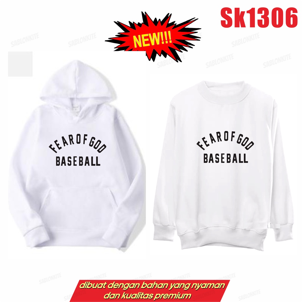 MURAH!!! SWEATER HOODIE SUGA FEAR BASEBALL SK1306 UNISEX FLEECE