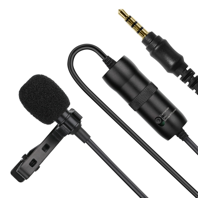 Mic Clip On Professional Lavalier Microphone Clip Portable 3.5mm - SL1 - Black