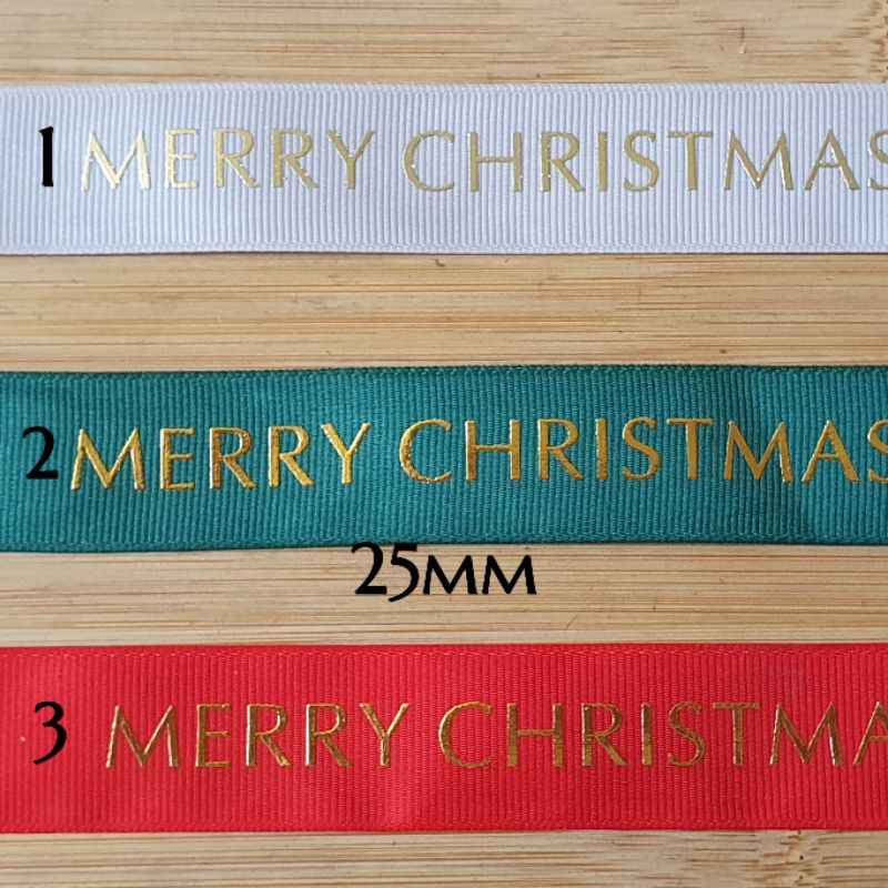 

PITA NATAL GROSSGRAIN POLOS TULISAN MERRY CHRISTMAS