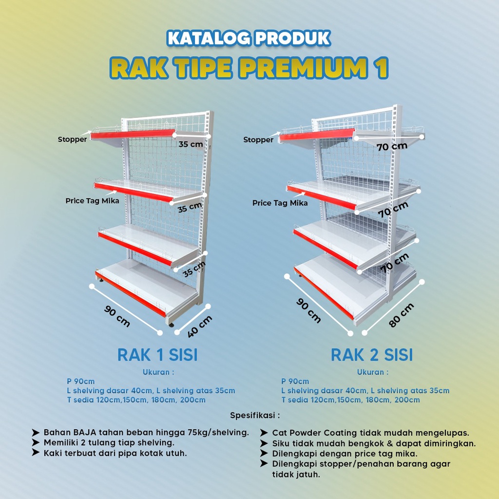 Rak Minimarket / Rak Supermarket / Rak Gondola Langsung Pabrik