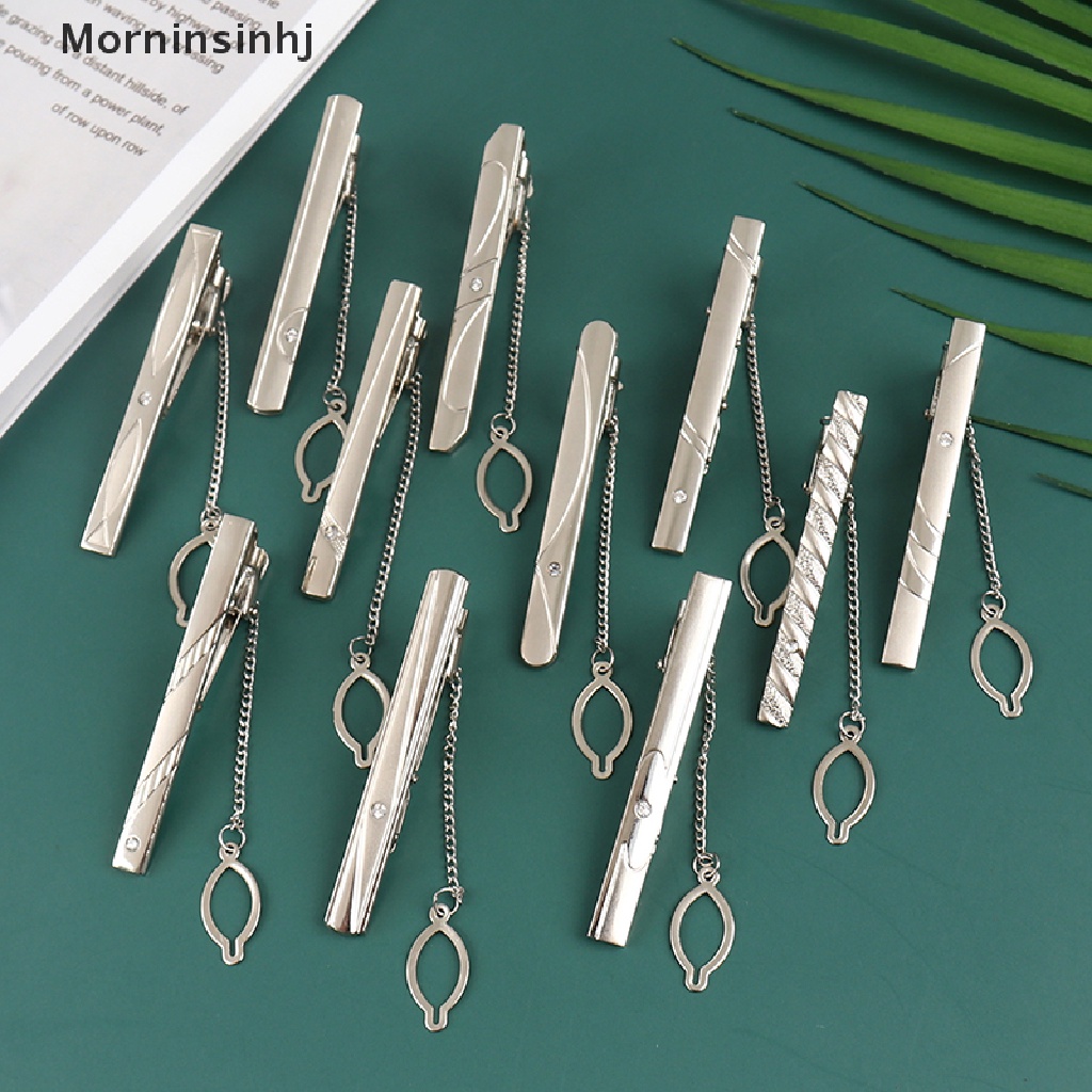 Mornin 1Pc Baru Pria Silver Daster Tie Clip Stainless Steel Polos Clasp Bars Pin Clips id