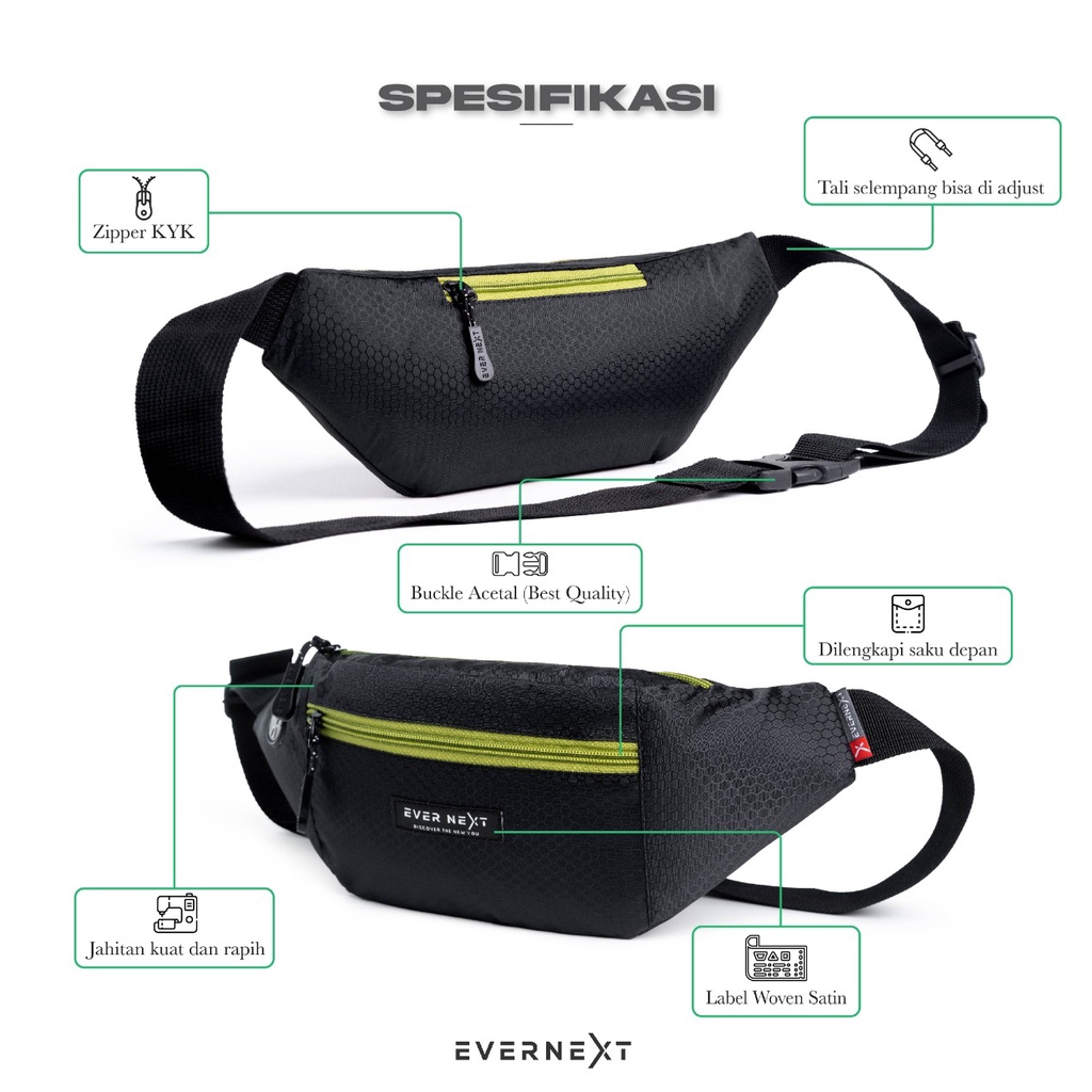 Tas Selempang Pria DENZEL Waistbag Tas Pinggang Outdor Sling Bag Kerja Kantor Jalan Santai Distro