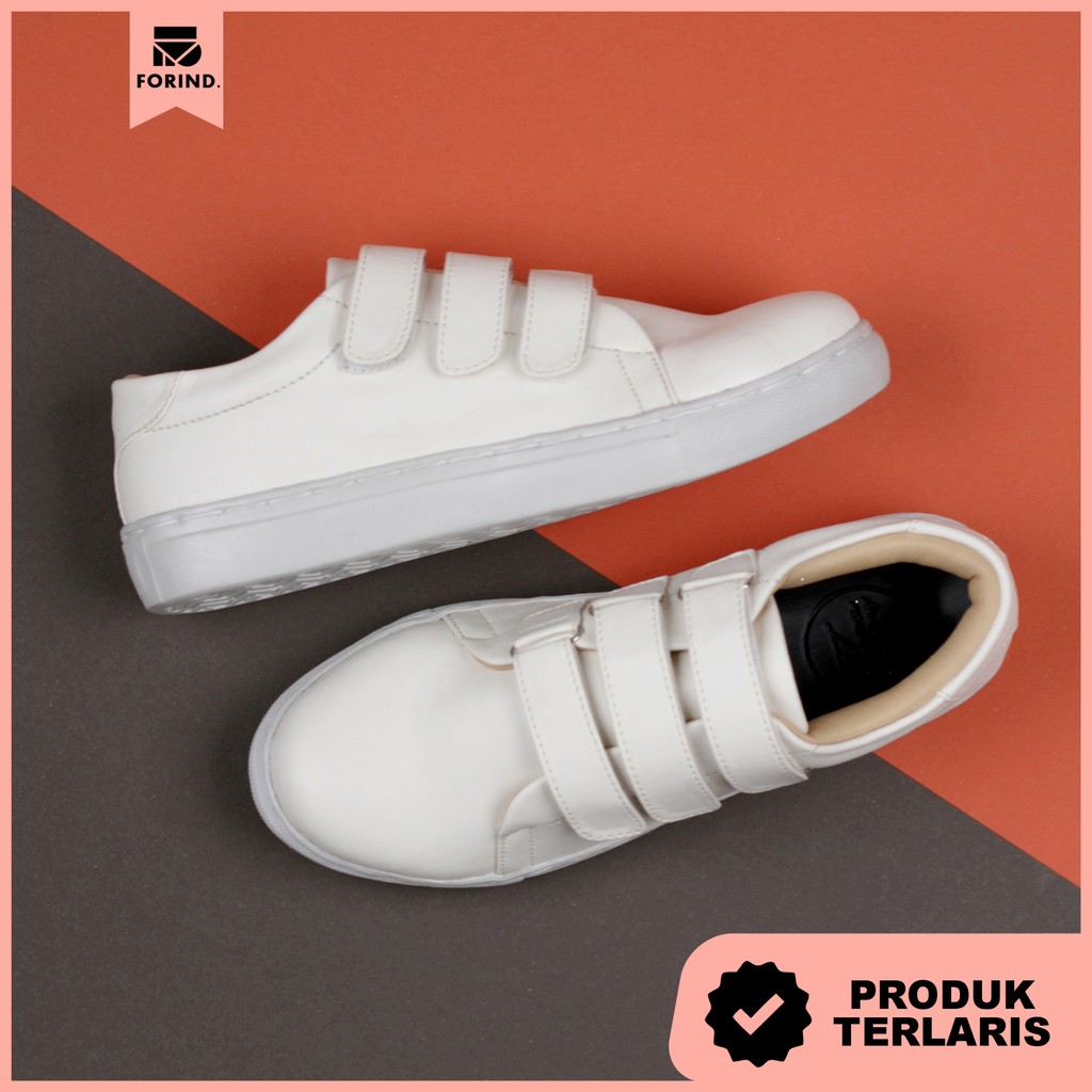 Luxe White | 36-40 | Sepatu Sneakers Putih Casual Jalan Simpel Wanita Cewek Women Footwear | FORIND x Tragen Fav