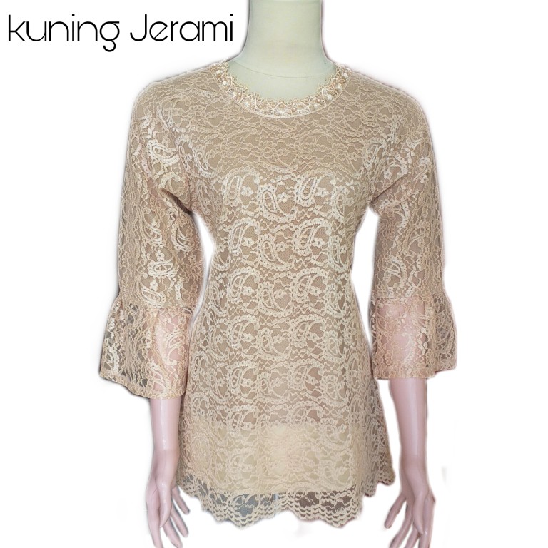 Atasan brukat by Aushia || Atasan Brokat modern || Blus Brokat simple-8