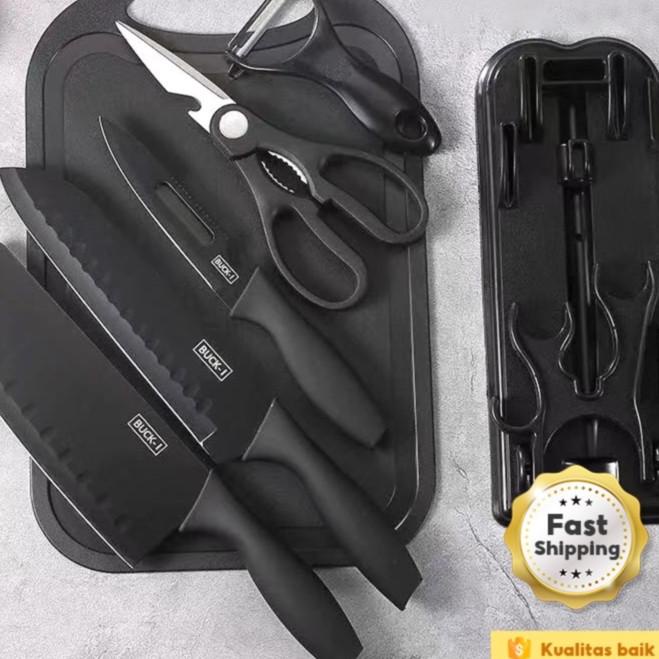 

Lcx Pisau Talenan Dapur Set Black Set Hitam 7 Piso Dapur Gunting Dapur Marketmeychi