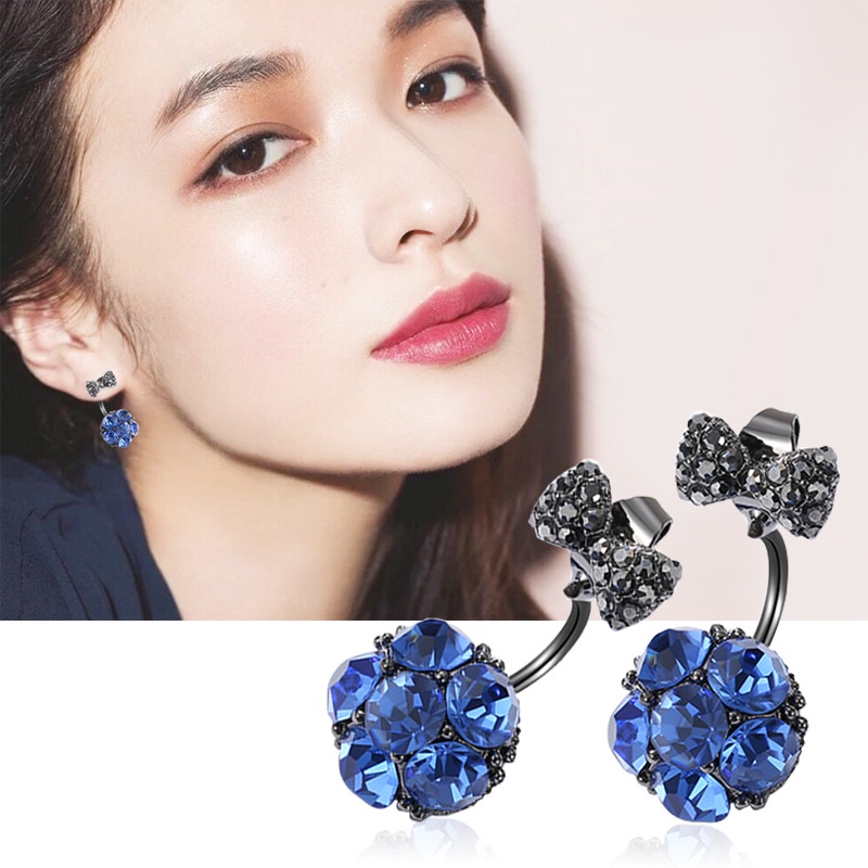 Ikatan simpul in gadis anting-anting 925 jarum perak elegan giwang telinga Korea internet influencer