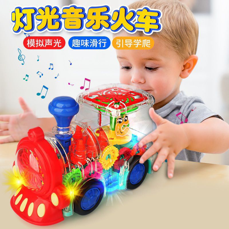 Mainan Anak Kereta Locomotif Gear Train MUSIK LAMPU KEREN