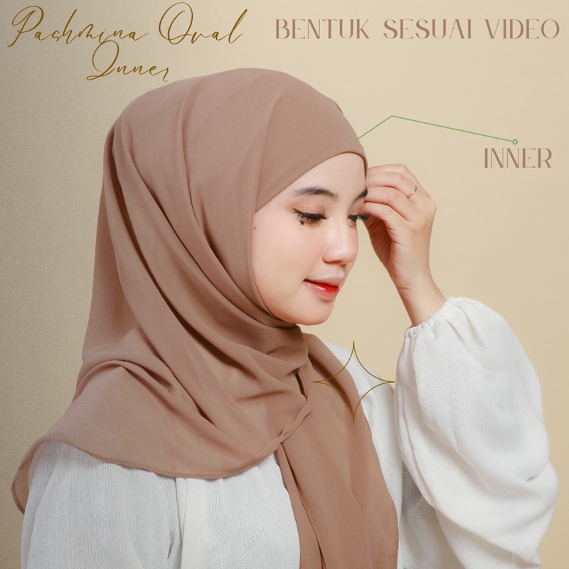 Keza - Pashmina Oval Inner/Hijab Inner Curve Instant Tanpa Pentul