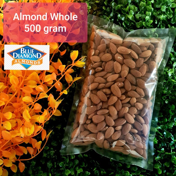 

Siap Krim Kacang Almond Whole Mentah / Raw Almond Whole - 500 Gram