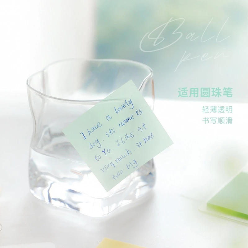 50 Lembar Sticky Note Transparan Tahan Air Warna-Warni Untuk Pelajar / Kantor