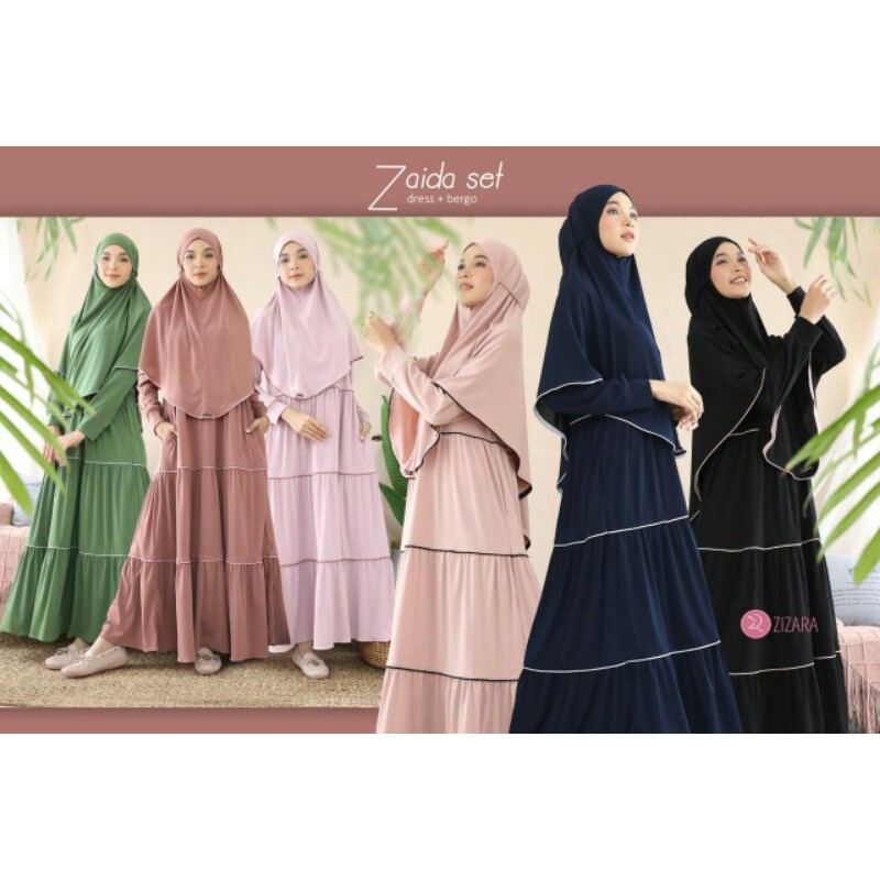 ZAIDA DRESS ZIZARA GAMIS POLOS CASUAL HAJI UMRAH BISA SET DENGAN BERGO