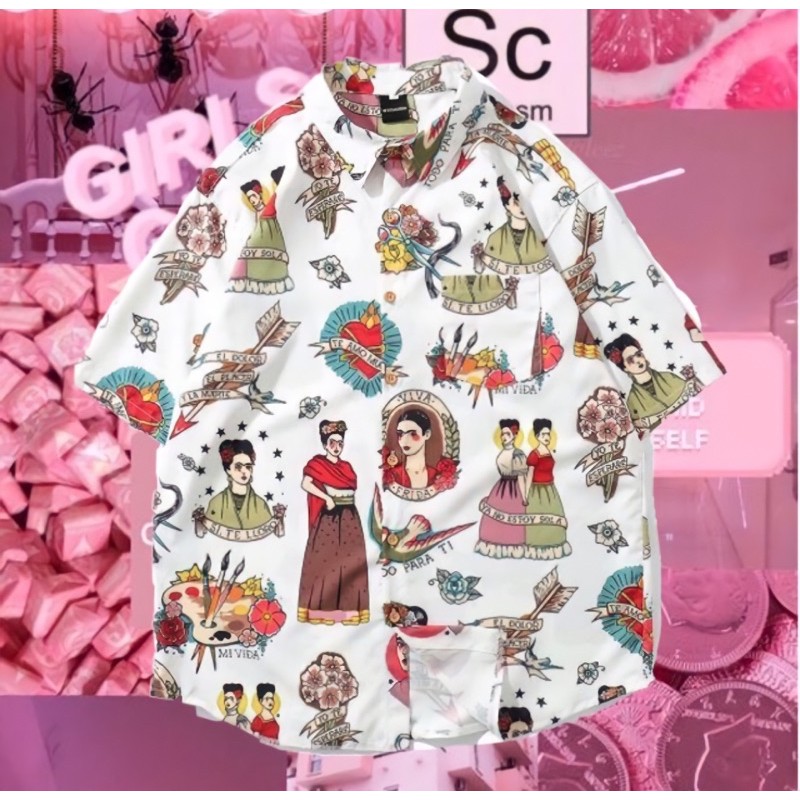 [READY STOCK] FRIDA KAHLO VINTAGE SHIRT — 90s/nineties shirt — vintage shirt — oversize shirt