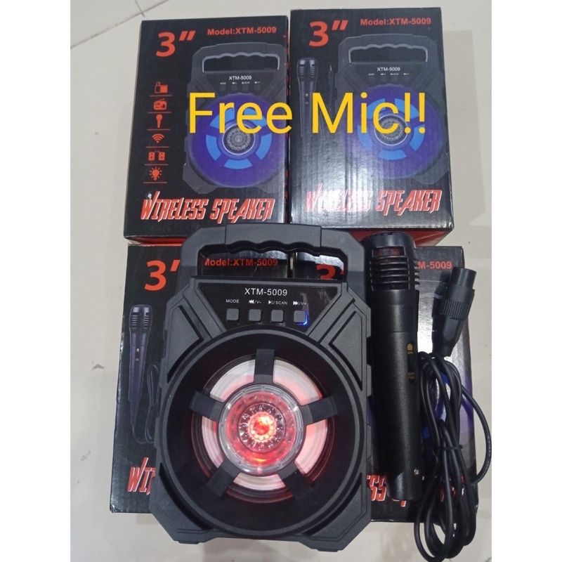 SPEAKER BLUETOOTH XTM-5009 BONUS MIC Speaker karaoke  SUPER BASS