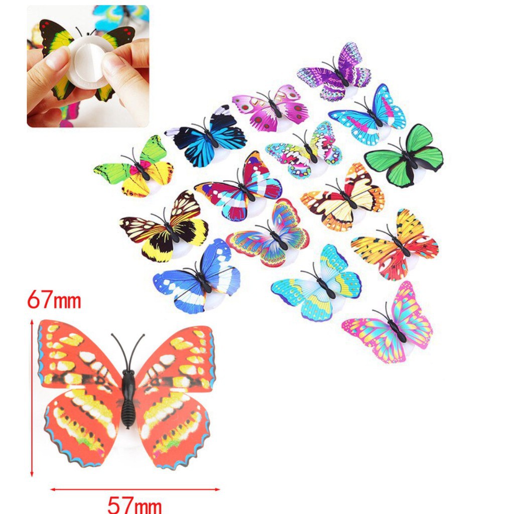 PA Kupu Kupu LED Tumblr Bercahaya / Dekorasi Butterfly Lampu Hias Berubah 7 Warna Souvenir SS020