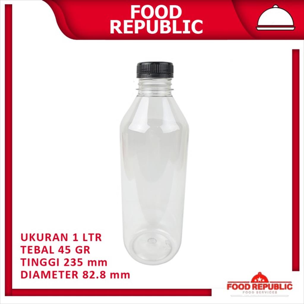 BOTOL KALE 1 LTR TEBAL 45 GR PLASTIK BOTTLE PLASTIC MINUMAN CAFE