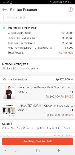 Credomenstore Kemeja Batik Songket Pria Diamond Hitam Lengan Panjang / Baju Cowok