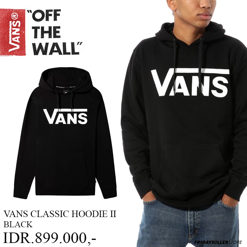 JAKET VANS OFF THE WALL | VANS CLASSIC HOODIE II BLACK WHITE