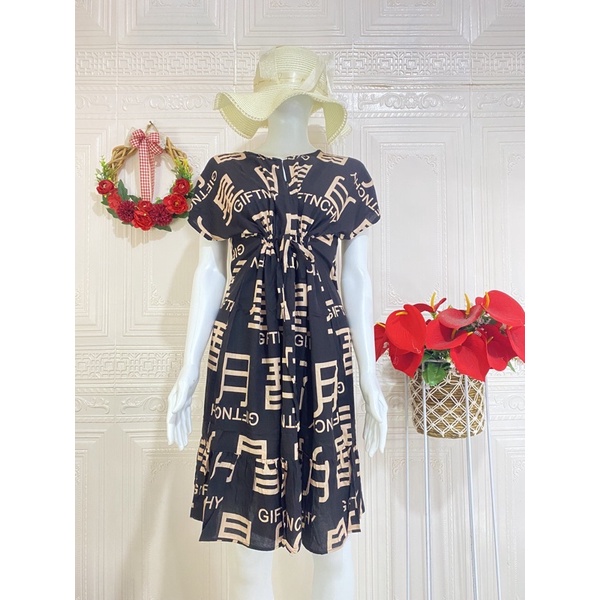 Daster ruffle serut / daster ruffle busui viral / daster serut rempel selutut-GfBlack