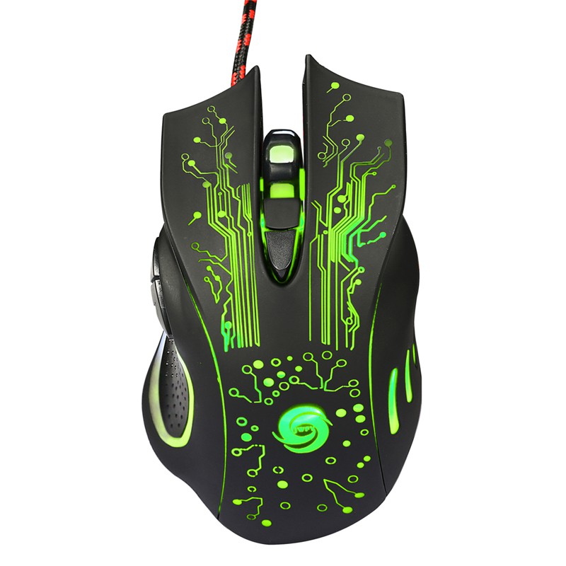 Mouse Gaming USB 3200 DPI LED RGB Gaming Mouse Hitam X9 Hight Accuracy Kabel USB Warna Warni