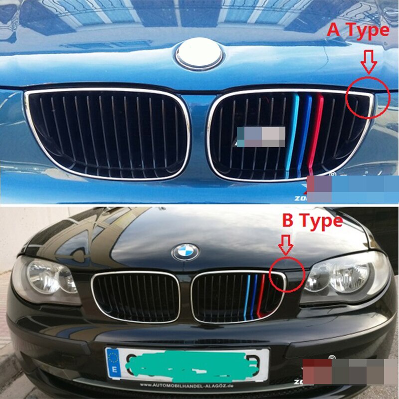 3 Pcs Strip Klip Trim Grill Mobil Balap BMW E87 E82 E81 E88 1 Series 2004-2011 M Power Bahan ABS