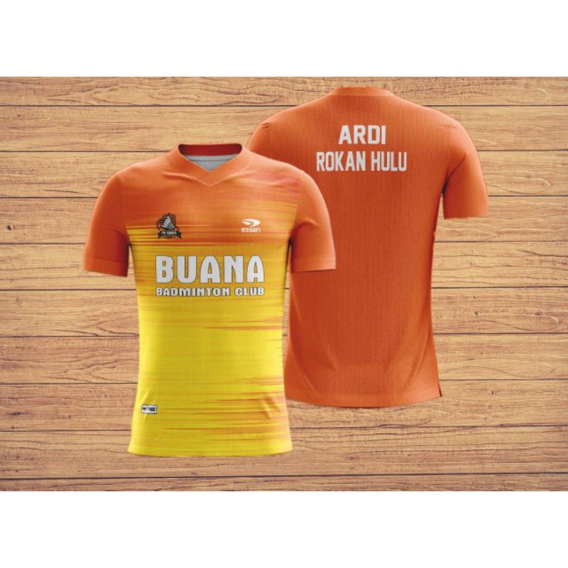 Kaos Jersey Badminton/ Futsal/ Basket/ Voli Custom Free Design Full Printing / Single Printing Termu