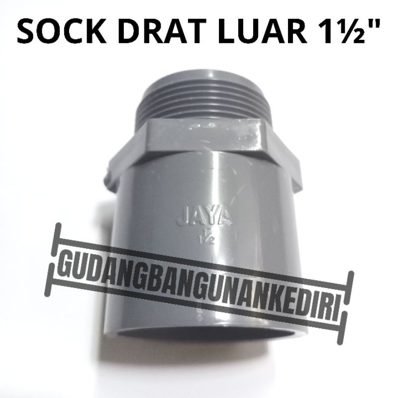 Sok drat luar 1 1/2&quot; valve socket (SDL) sock drat luar 1 1/2&quot; JAYA PVC