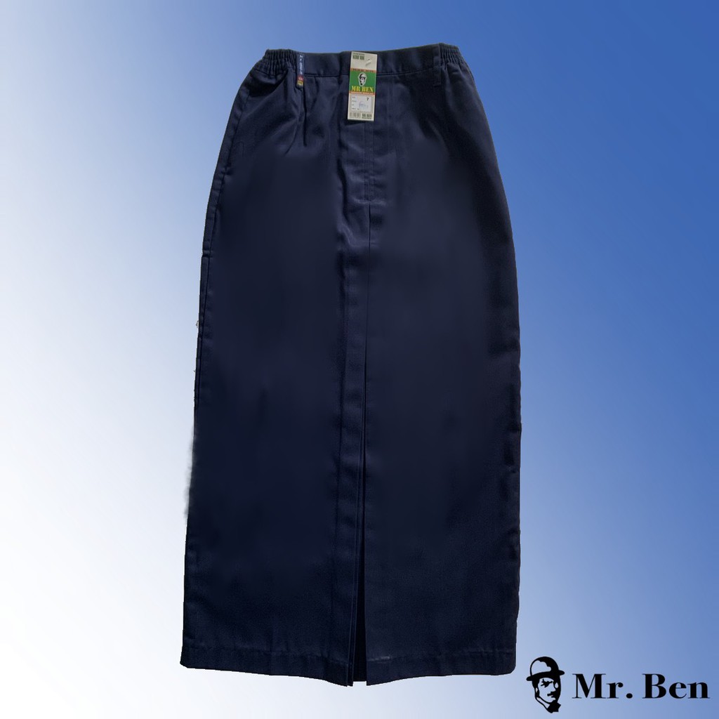 MR.BEN Seragam Sekolah Rok SMP Biru Panjang Span Pinggang Polos Biku Satu / Biki Dua-1