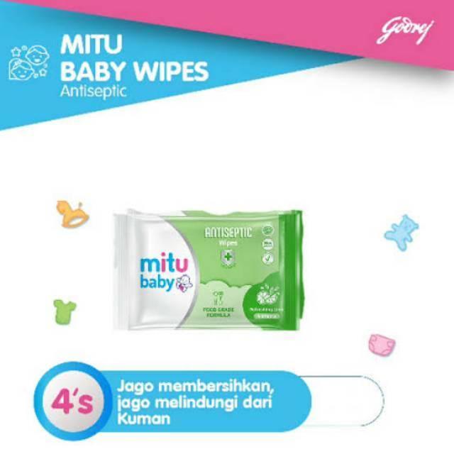 MITU BABY WIPES TISSUE BASAH / TISU BASAH ISI 4 SHEETS