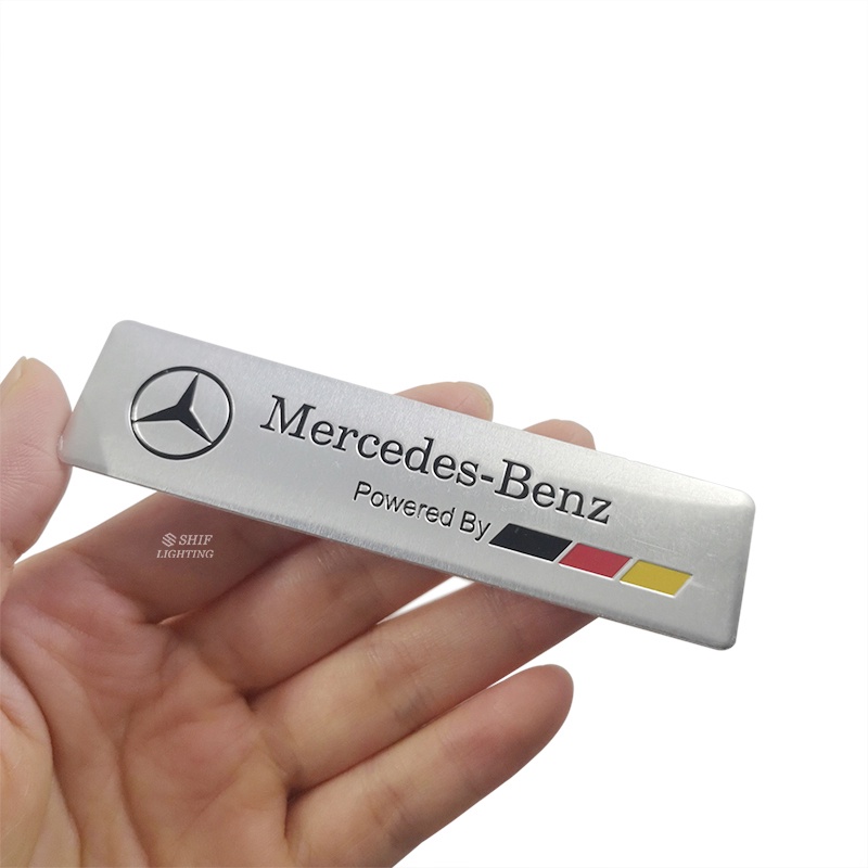 1pc Stiker Emblem Logo Mercedes Benz Bahan Aluminum Untuk Dekorasi Mobil