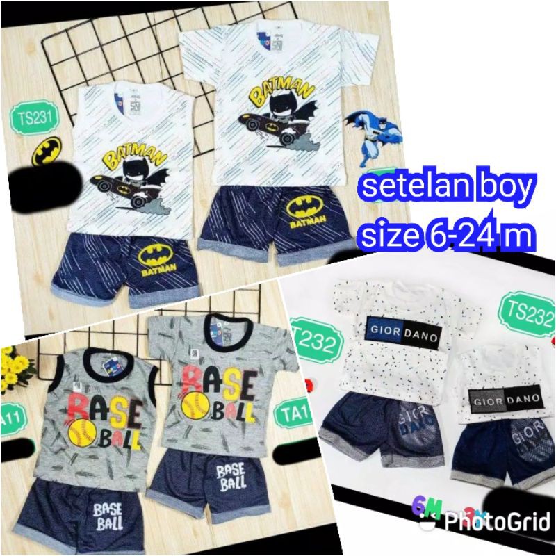 Arno Kids Baju Bayi Setelan Kaos Pendek atau Kutung Dan Celana SNI Usia 3 sd 12 Bulan