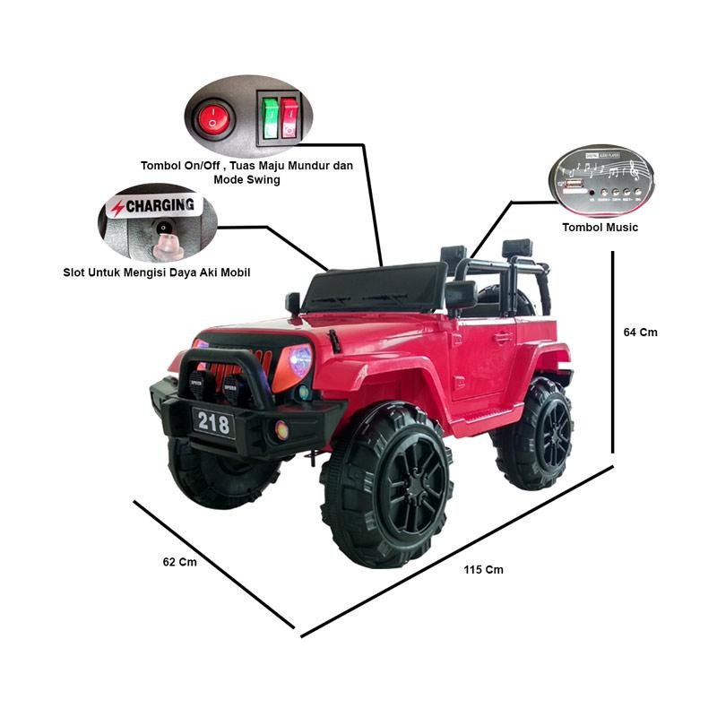 JTM -
MAINAN ANAK MOBIL AKI JEEP RUBICON WRANGLER ADA MUSIK BLF 218
