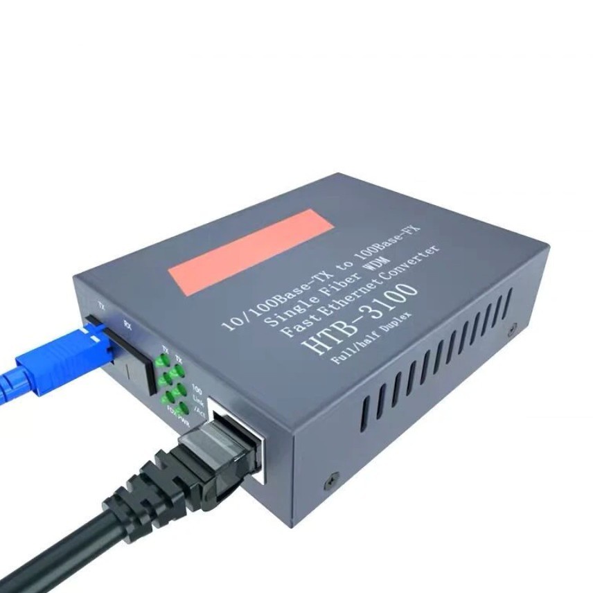 HTB 3100 Netlink Set A + B 10-100 Mbps fiber optic RJ45 Converter